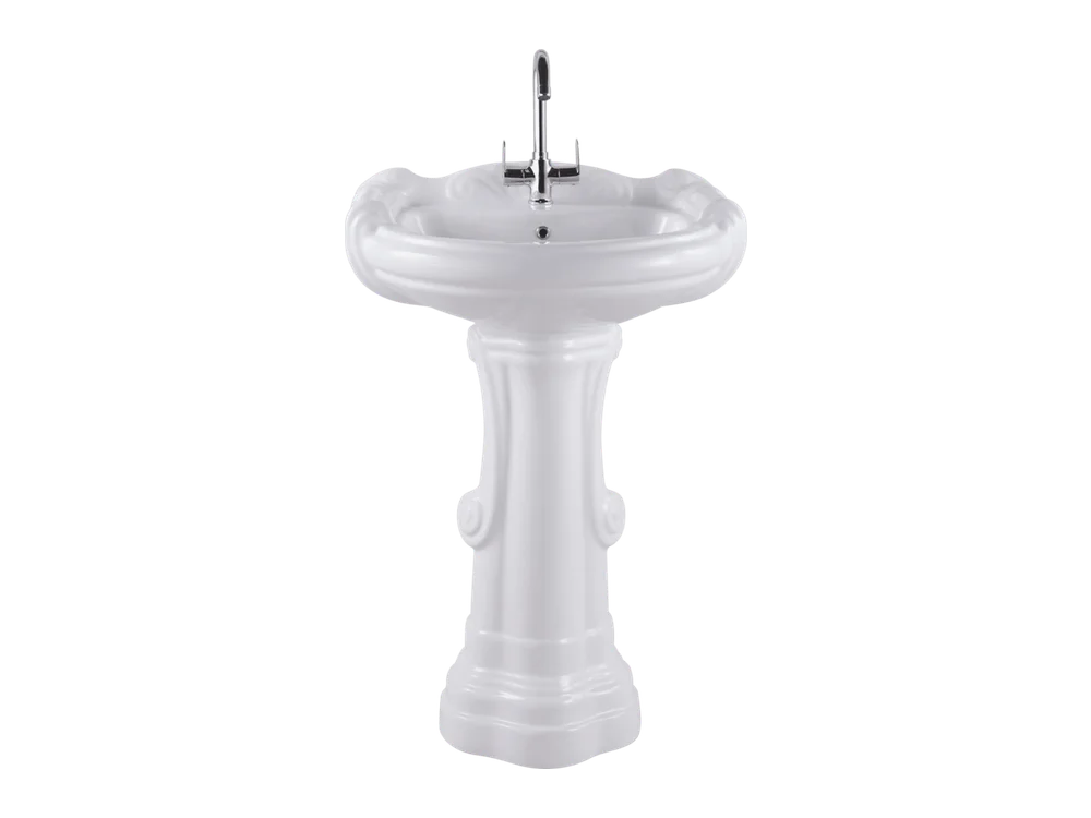 Big Sterling Pedestal Wash Basin