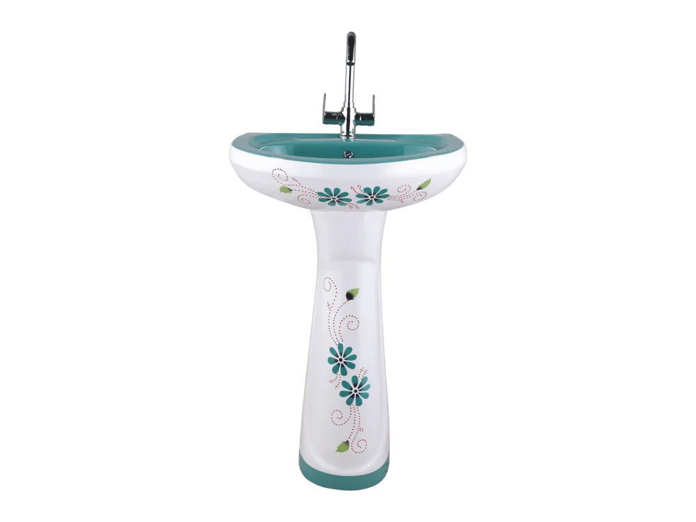 Pedestal Wash Basin 3002 – Aqua Green