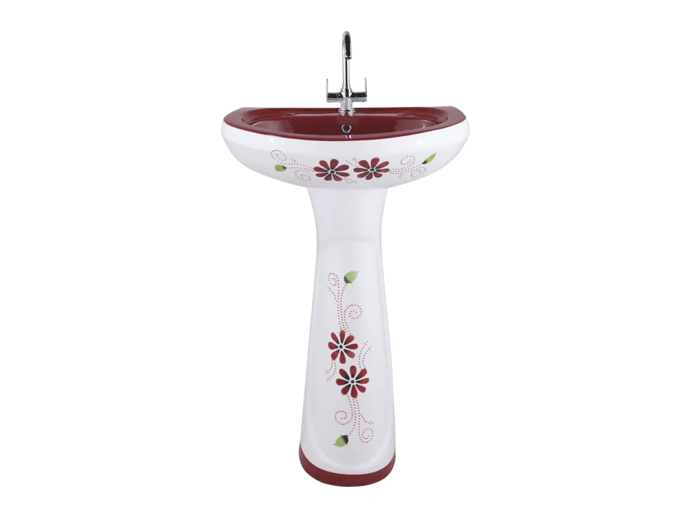 Pedestal Wash Basin 3006 – Burgundy