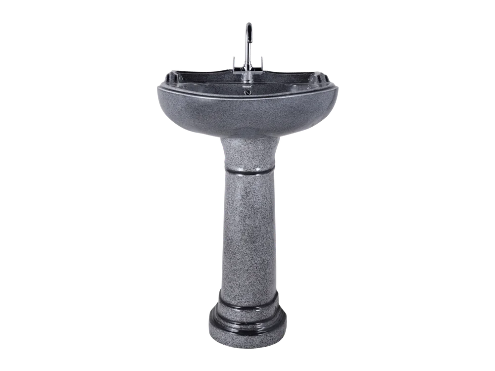 Rustic Star Gold Pedestal Wash Basin – Black